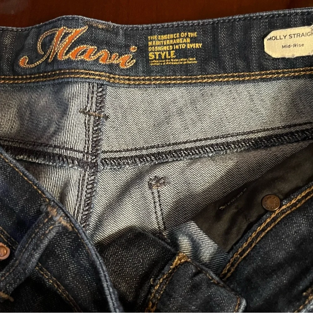 Woman’s blue jeans pants straight Mavi mid-rise size 31/32 Molly straight